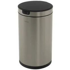 Mülleimer mit Sensor 30L rund aus Edelstahl, Silber, Automatisches Öffnen & Schließen ML-Design
