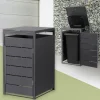 Mülltonnenbox 1er bis 240 Liter 68x80x120 cm aus Stahl in Anthrazit ML-Design
