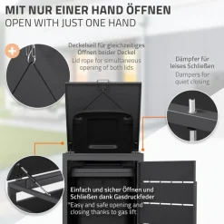 Mülltonnenbox 1er bis 240 Liter 68x80x120 cm aus Stahl in Anthrazit ML-Design