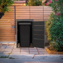 Mülltonnenbox 1er bis 240 Liter 68x80x120 cm aus Stahl in Anthrazit ML-Design
