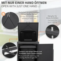 Mülltonnenbox 1er bis 240 Liter 68x80x120 cm aus Stahl in Anthrazit-Eiche dunkel ML-Design