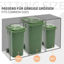 Mülltonnenbox 2er bis 240 Liter 132x80x120 cm aus Stahl in Anthrazit-Holzoptik ML-Design