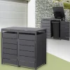 Mülltonnenbox 2er bis 240 Liter 132x80x124 cm aus Stahl in Anthrazit ML-Design