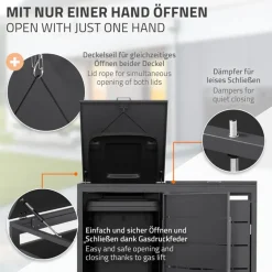 Mülltonnenbox 2er bis 240 Liter 132x80x124 cm aus Stahl in Anthrazit ML-Design