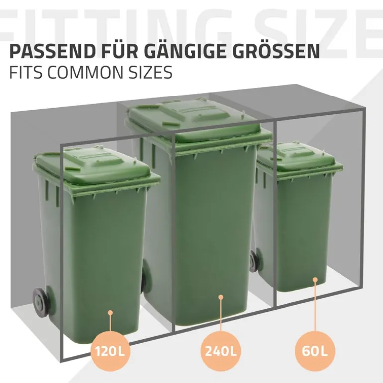 Mülltonnenbox 3er bis 240 Liter 196x80x124 cm aus Stahl in Anthrazit ML-Design