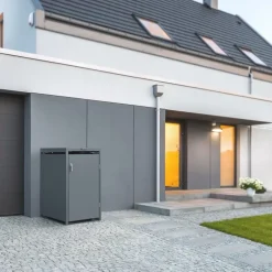 Mülltonnenbox 1er bis 240 Liter 68x80x116,3 cm aus Stahl in Anthrazit ML-Design