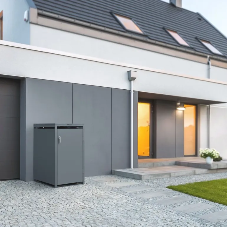 Mülltonnenbox 1er bis 240 Liter 68x80x116,3 cm aus Stahl in Anthrazit ML-Design