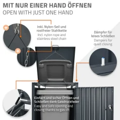 Mülltonnenbox 1er bis 240L 68x80x116,3 cm aus Stahl in Anthrazit ML-Design