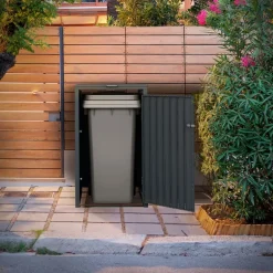 Mülltonnenbox 1er bis 240L 68x80x116,3 cm aus Stahl in Anthrazit ML-Design
