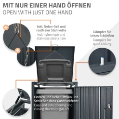 Mülltonnenbox 1er bis 240L 68x80x116,3 cm aus Stahl in Lärchenoptik ML-Design