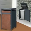Mülltonnenbox 1er bis 240L 68x80x116,3 cm aus Stahl in Rostoptik ML-Design