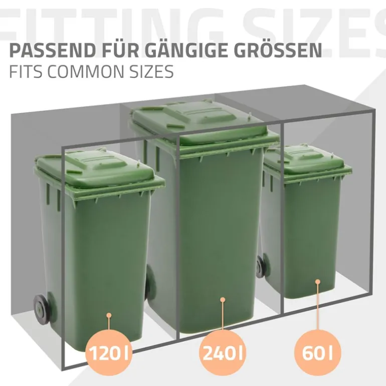 Mülltonnenbox 1er bis 240L 68x80x116,3 cm aus Stahl in Rostoptik ML-Design