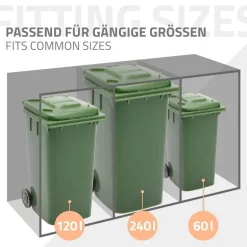 Mülltonnenbox 2er bis 240L 132x80x116,3 cm aus Stahl in Anthrazit ML-Design