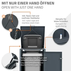 Mülltonnenbox 3er bis 240L 200x80x116,3 cm aus Stahl in Anthrazit ML-Design
