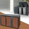 Mülltonnenbox 3er bis 240L 200x80x116,3 cm aus Stahl in Rostoptik ML-Design