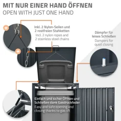 Mülltonnenbox 3er bis 240L 200x80x116,3 cm aus Stahl in Rostoptik ML-Design
