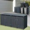 Mülltonnenbox 4er bis 240L 264x80x116,3 cm aus Stahl in Anthrazit ML-Design