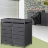 Mülltonnenbox mit Pflanzdach 2er bis 240 Liter 132x80x124 cm aus Stahl in Anthrazit ML-Design