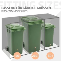 Mülltonnenbox mit Pflanzdach 2er bis 240L 132x80x124 cm aus Stahl in Lärchenoptik ML-Design