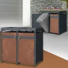 Mülltonnenbox mit Pflanzdach 2er bis 240L 132x80x124 cm aus Stahl in Rostoptik ML-Design