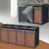 Mülltonnenbox mit Pflanzdach 4er bis 240L 264x80x124 cm aus Stahl in Rostoptik ML-Design