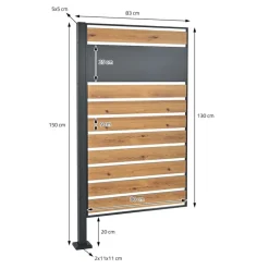 Mülltonnenzaun 91x91x150 cm Anthrazit/Holzoptik aus Stahl ML-Design