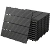 1m² 11 Stück WPC Terrassenfliesen 30x30 cm Anthrazit in Holzoptik Balkon Bodenbelag mit Drainage und Klicksystem Terrassendielen Balkonfliesen