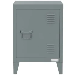 Nachttisch 40x30x58 cm Anthrazit aus Stahl mit verstellbarer Regalboden ML Design