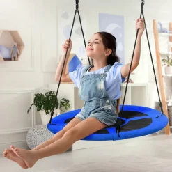 Nestschaukel für Kinder Ø100 cm Blau/Schwarz aus Polyester