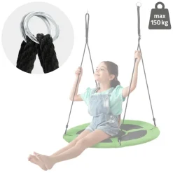 Nestschaukel für Kinder Ø100 cm Grün/Schwarz aus Polyester