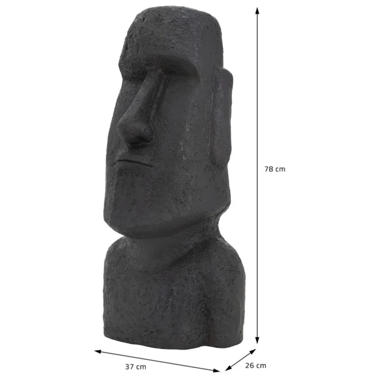 Osterinsel Kopf Figur 37x26x78 cm Anthrazit aus Steinguss Kunstharz