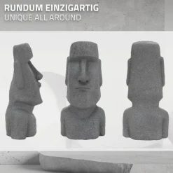 Osterinsel Kopf Figur 37x26x78 cm Grau aus Steinguss Kunstharz