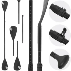 Paddel 2 in 1 für Stand Up Paddle SUP Board imn Schwarz aus Aluminium