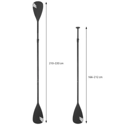 Paddel 2 in 1 für Stand Up Paddle SUP Board imn Schwarz aus Aluminium