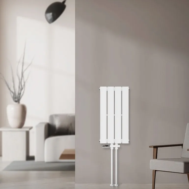 Paneelheizkörper Einlagig 300x600 mm Weiß mit Boden Anschlussgarnitur ML-Design