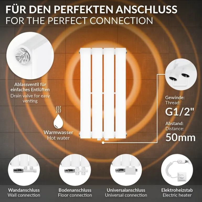 Paneelheizkörper Einlagig 300x600 mm Weiß ML-Design