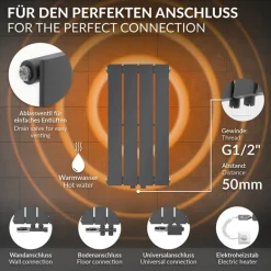 Paneelheizkörper Einlagig 600x300 mm Anthrazit ML-Design
