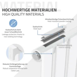 Paneelheizkörper Einlagig 600x300 mm Weiß mit Wand Anschlussgarnitur ML-Design