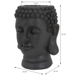 Pflanztopf Buddha Kopf 23x23x44 cm Anthrazit aus Polyresin ML-Design