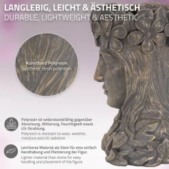 Pflanztopf Frauenkopf 21x16x32 cm Bronze aus Polyresin
