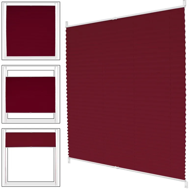 Plissee Bordeaux 100x200 cm inkl. Befestigungsmaterial