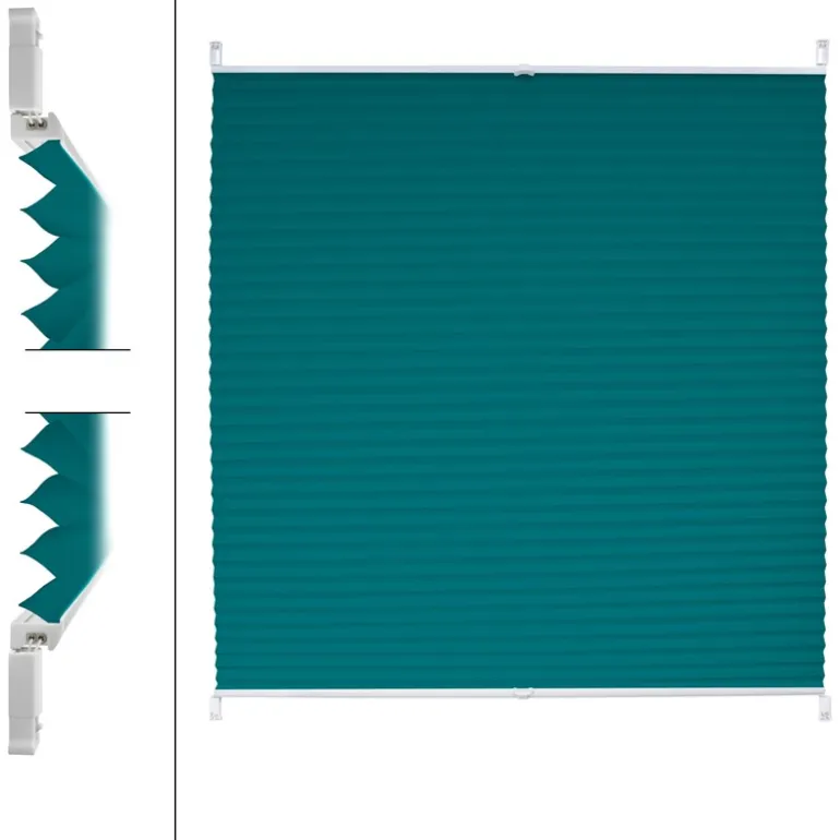 Plissee Petrol 100x200 cm inkl. Befestigungsmaterial