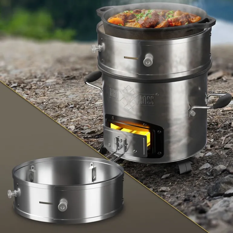 Power Ring für Raketenofen Ø 25-35 x 9 cm aus Edelstahl BBQ#BOSS