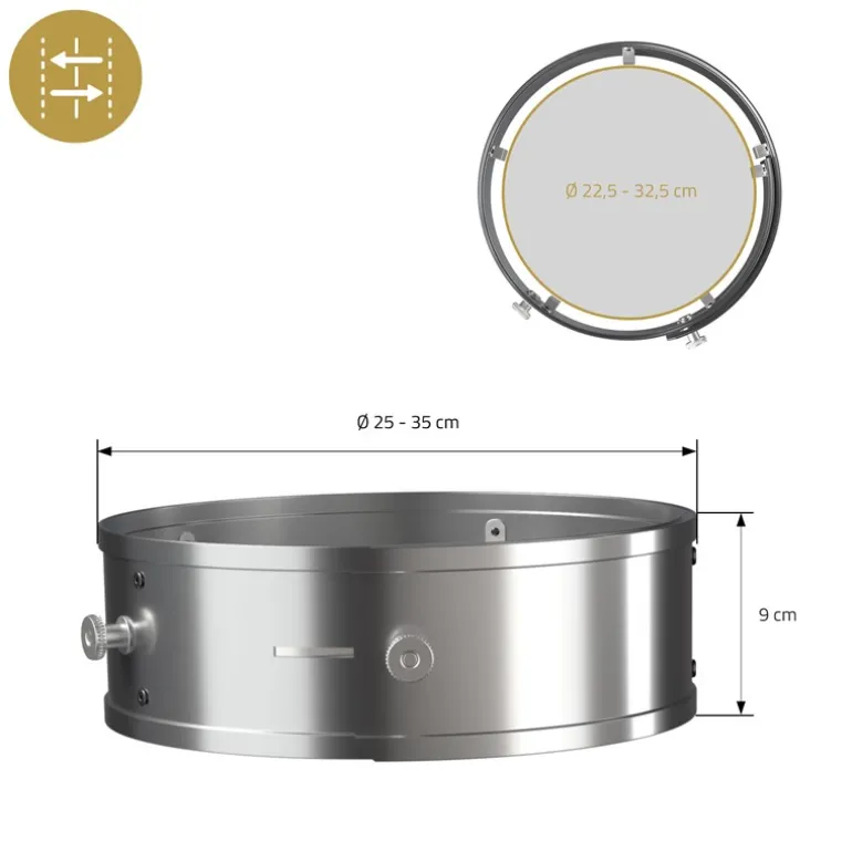Power Ring für Raketenofen Ø 25-35 x 9 cm aus Edelstahl BBQ#BOSS