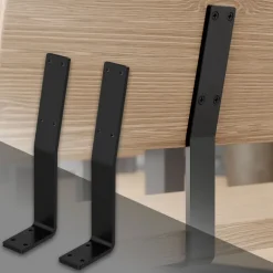 Rückenlehnenhalterung 2er Set 345 x 90 mm Schwarz aus Stahl ML-Design