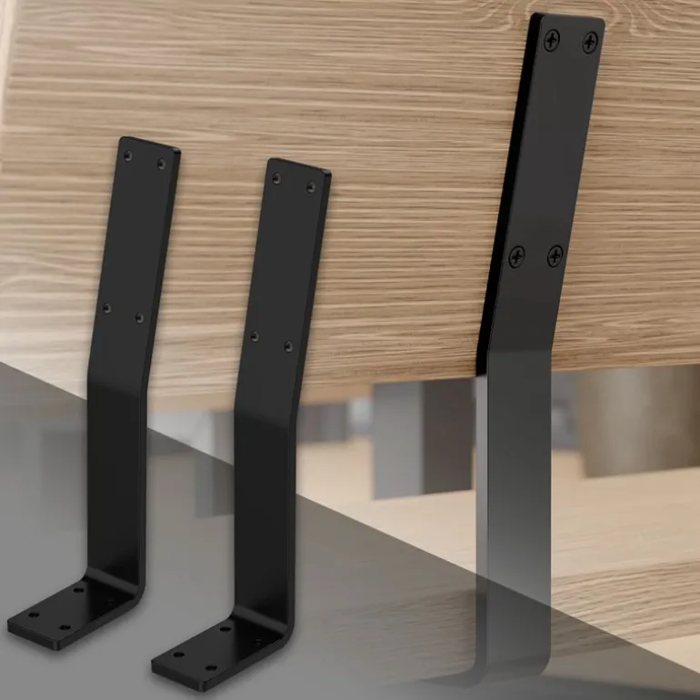 Rückenlehnenhalterung 2er Set 345 x 90 mm Schwarz aus Stahl ML-Design