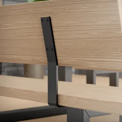 Rückenlehnenhalterung 2er Set 345 x 90 mm Schwarz aus Stahl ML-Design