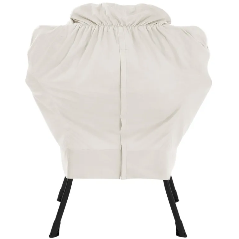 Relaxsessel Creme mit Armlehnen und dickem Kopfkissen und Metallgestell Loungesessel bis 120 kg ML-Design