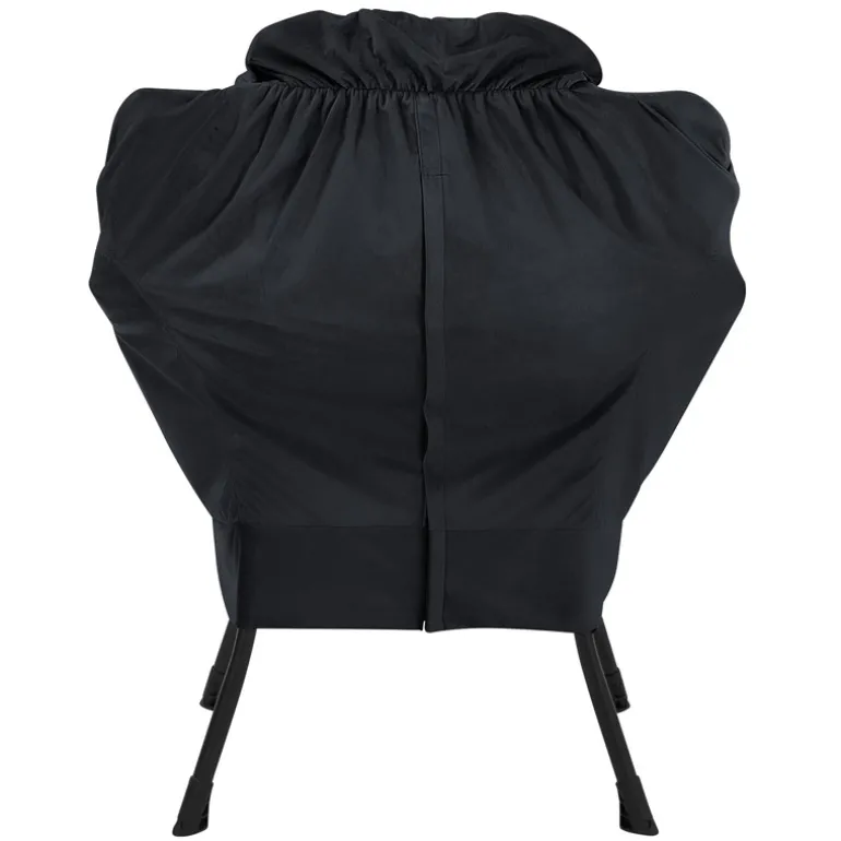Relaxsessel Schwarz mit Armlehnen und dickem Kopfkissen und Metallgestell Loungesessel bis 120 kg ML-Design