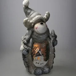 Rentier Figur mit LED Beleuchtung 53 cm aus Polyresin